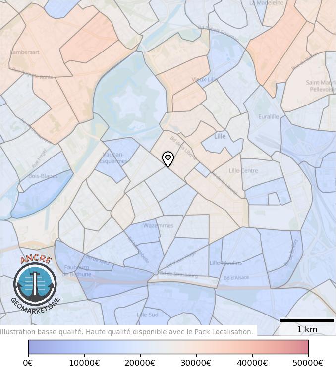 Illustration d'article map geometry heatmap income feet