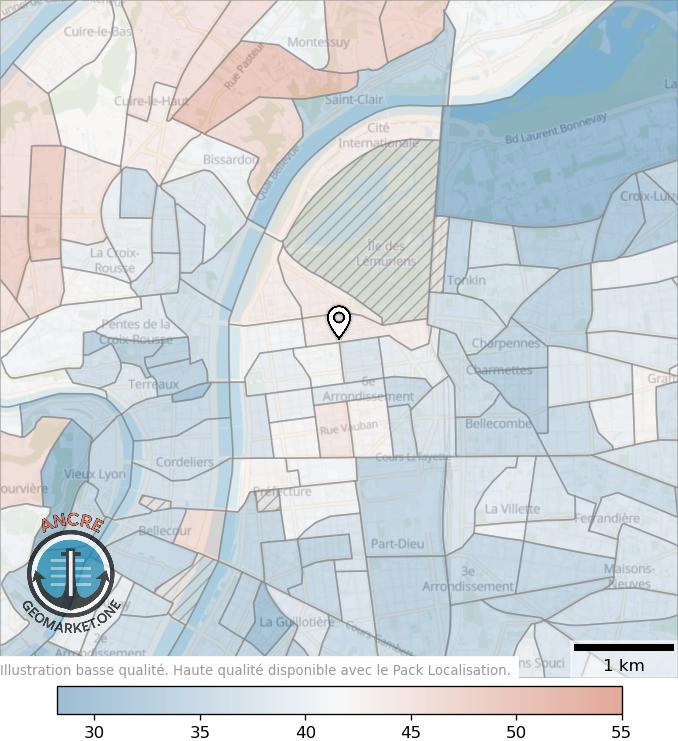 Illustration d'article map geometry heatmap age feet