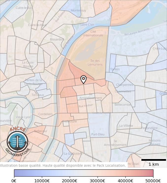 Illustration d'article map geometry heatmap income feet