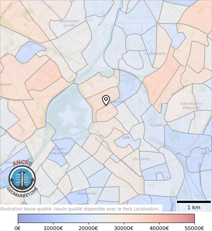 Illustration d'article map geometry heatmap income feet