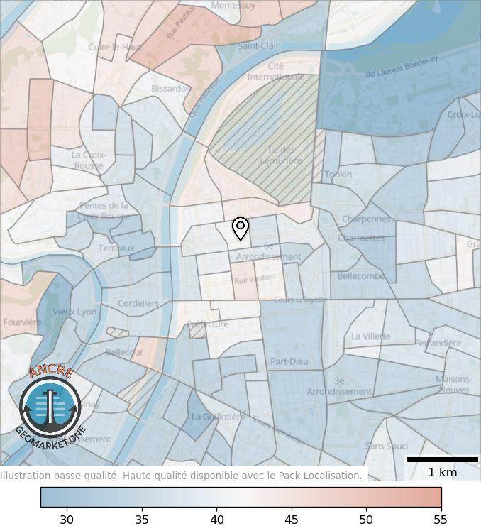 Illustration d'article map geometry heatmap age feet