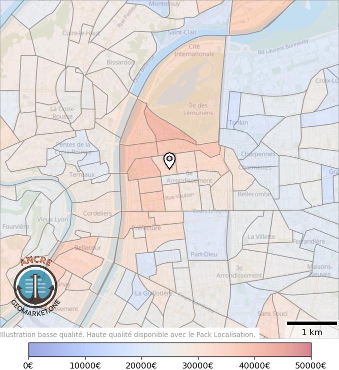 Illustration d'article map geometry heatmap income feet