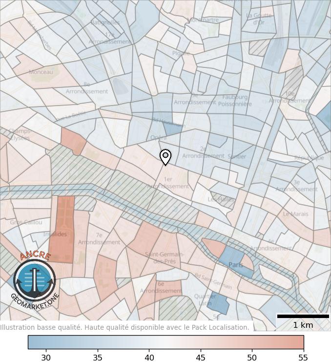 Illustration d'article map geometry heatmap age feet