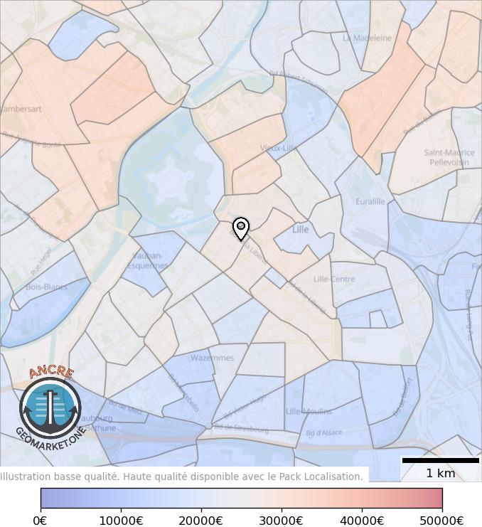 Illustration d'article map geometry heatmap income feet