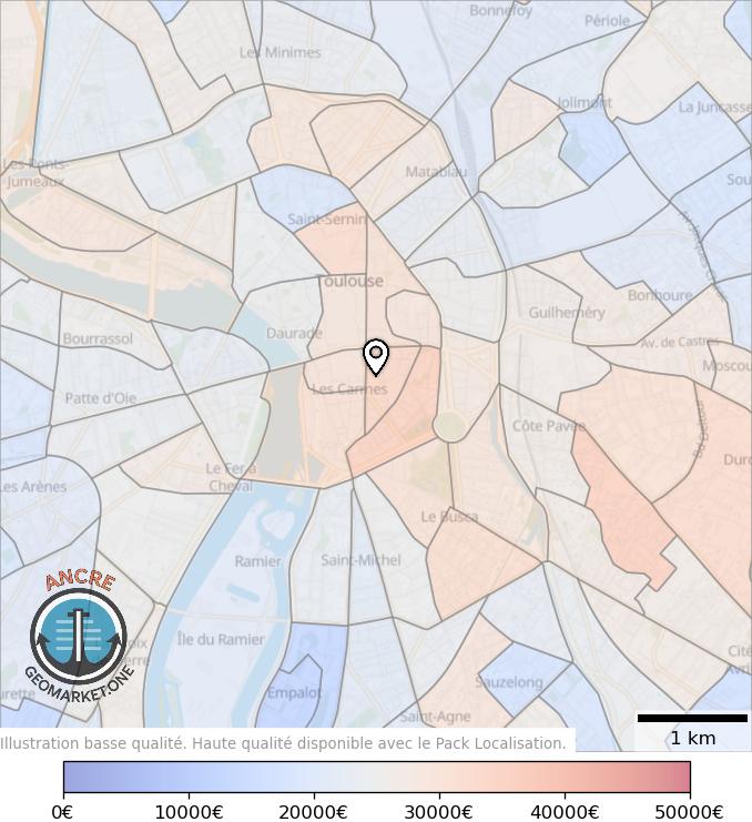 Illustration d'article map geometry heatmap income feet