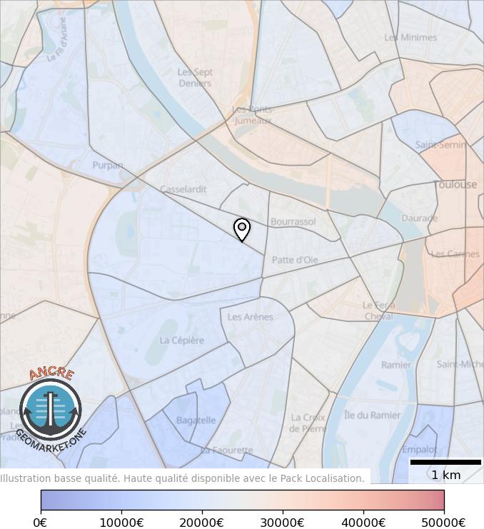 Illustration d'article map geometry heatmap income feet