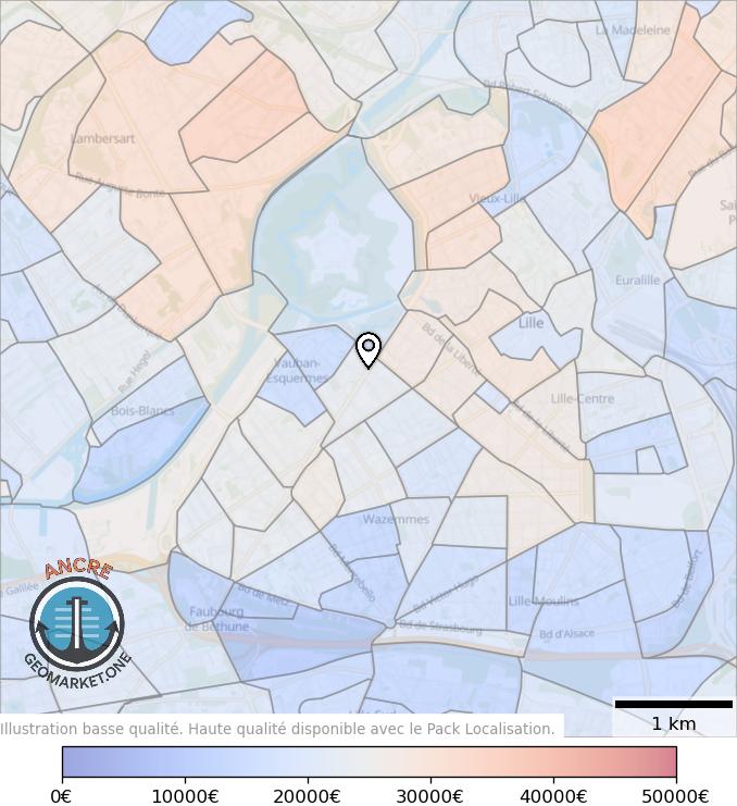 Illustration d'article map geometry heatmap income feet