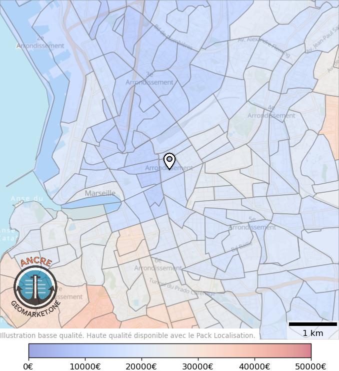 Illustration d'article map geometry heatmap income feet