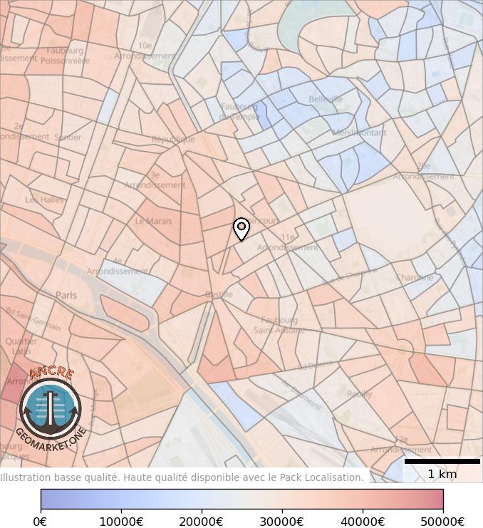 Illustration d'article map geometry heatmap income feet