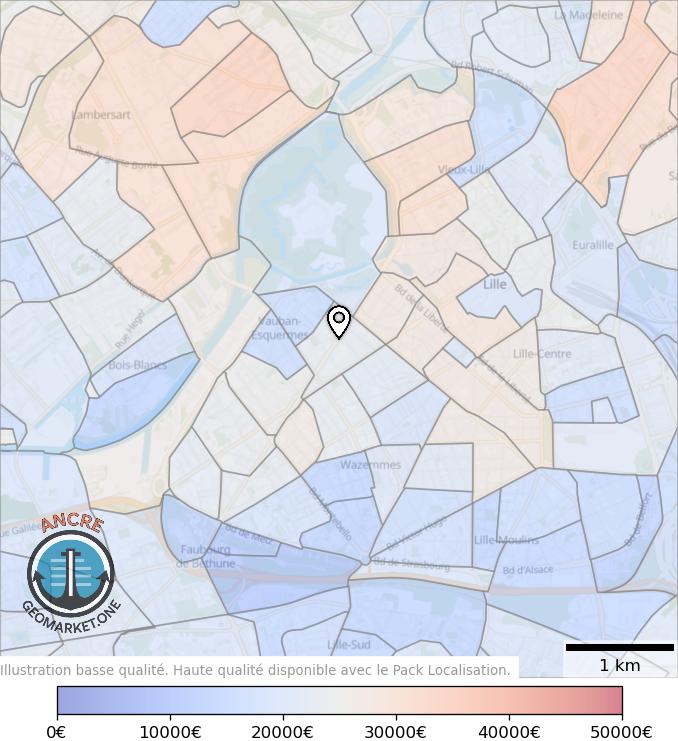 Illustration d'article map geometry heatmap income feet