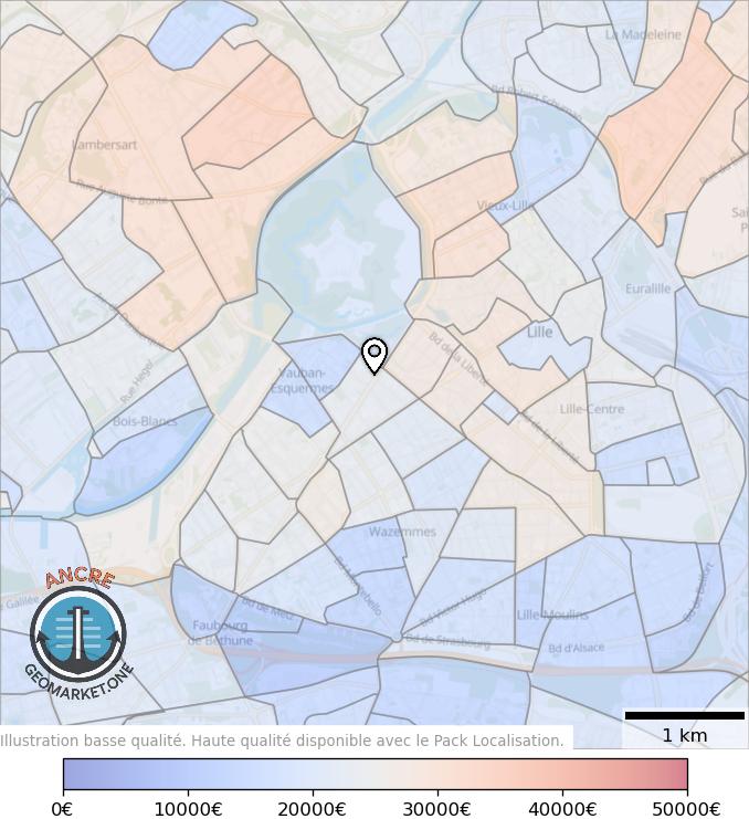 Illustration d'article map geometry heatmap income feet