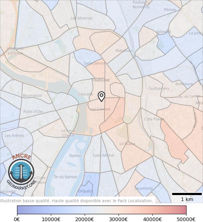 Illustration d'article map geometry heatmap income feet