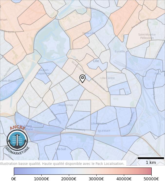 Illustration d'article map geometry heatmap income feet