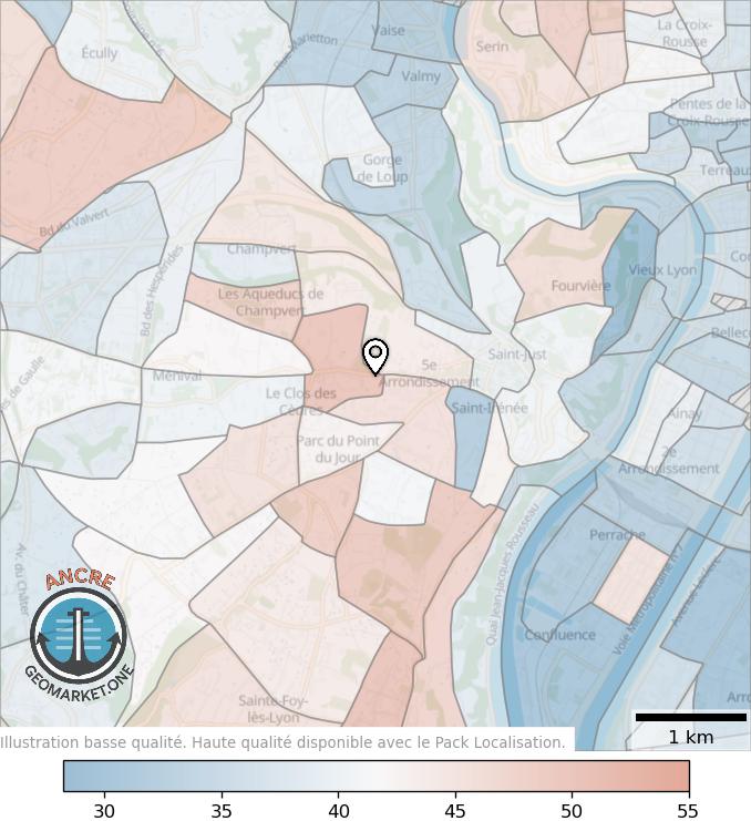 Illustration d'article map geometry heatmap age feet