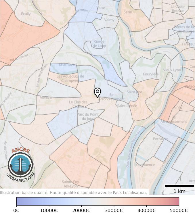 Illustration d'article map geometry heatmap income feet