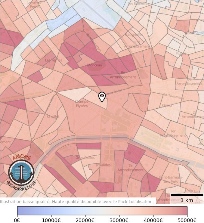 Illustration d'article map geometry heatmap income feet