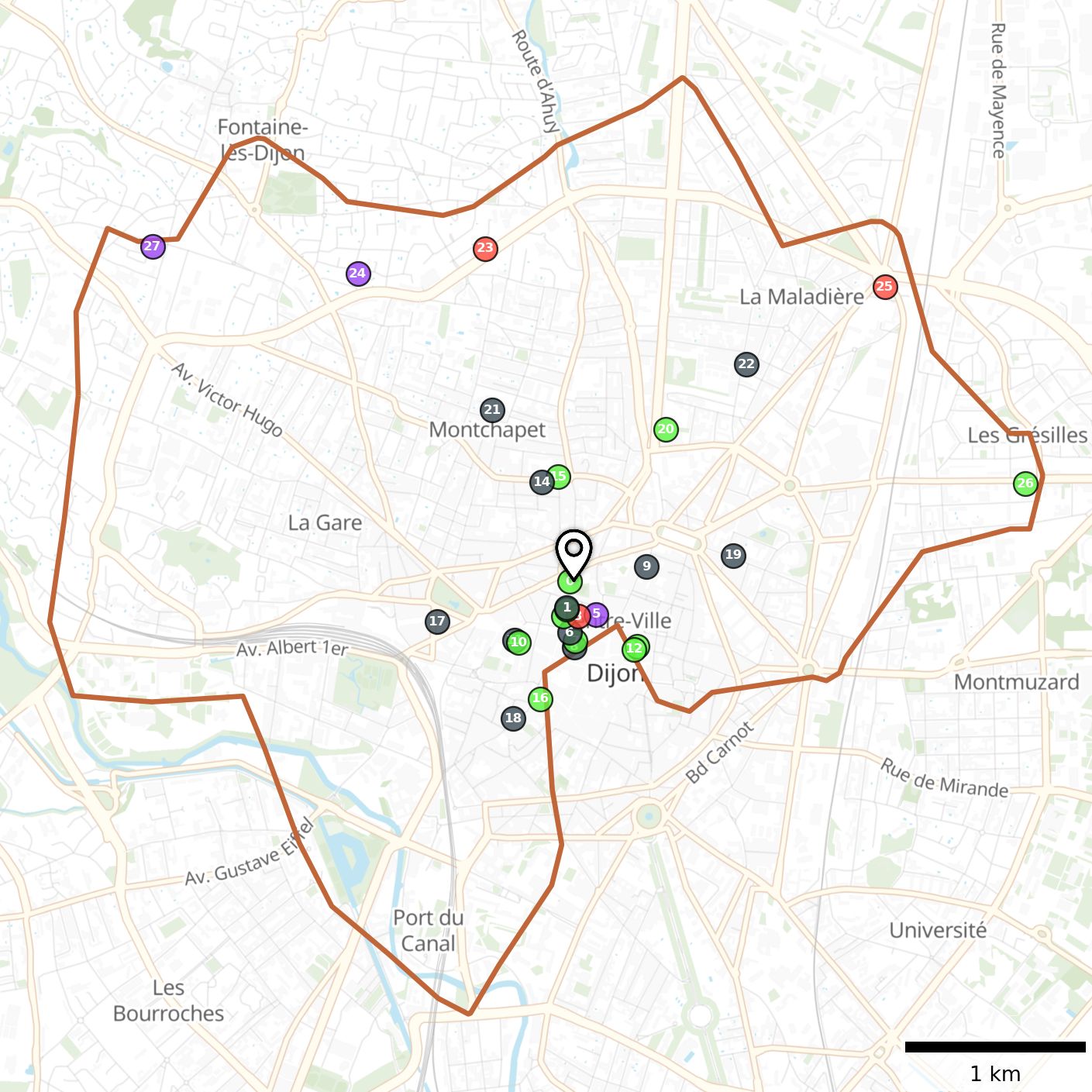 Carte de la concurrence indirecte en voiture